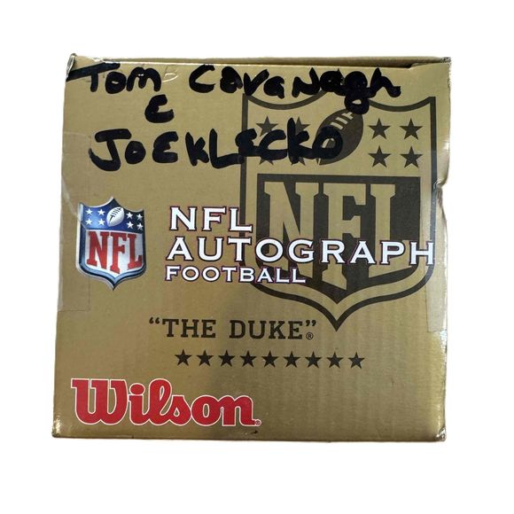 Wilson NFL Mini Autographed The Duke Leather Football Joe Klecko Tom Cavanagh - Picture 2 of 10